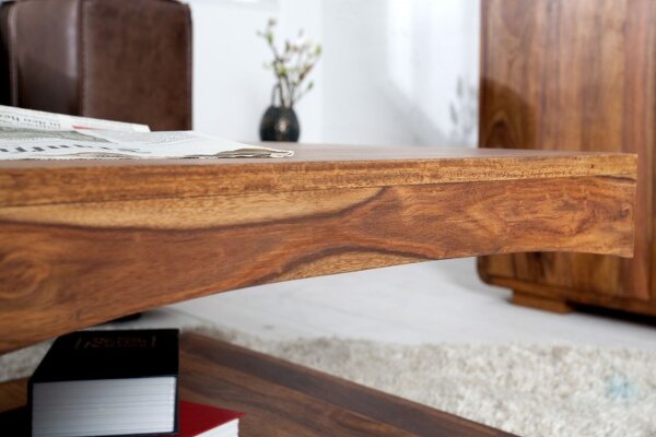 Table basse en bois de sheesham 120x50 cm en naturel