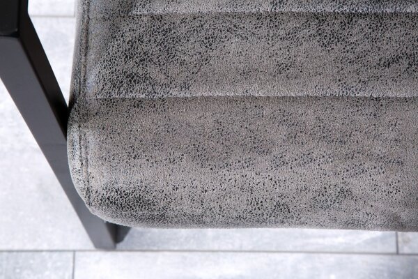 Banc Microfibre Fer 160 cm en Gris Noir