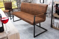 Banc microfibre fer 54 cm en brun noir