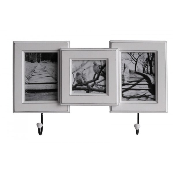 Portemanteau mural en bois 100 cm en blanc