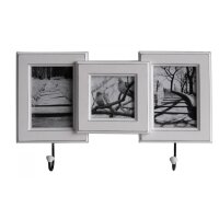Portemanteau mural en bois 100 cm en blanc