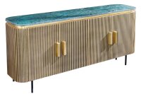 Sideboard marbre bois métal en laiton vert Art...