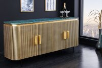 Sideboard marbre bois métal en laiton vert Art...