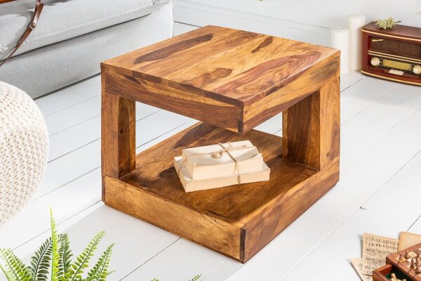 Table basse en bois de sheesham 45x175 cm en naturel