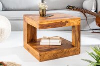 Table basse en bois de sheesham 45x175 cm en naturel