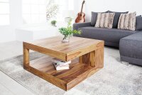 Table basse en bois de sheesham 80x60 cm en naturel