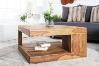 Table basse en bois de sheesham 80x60 cm en naturel