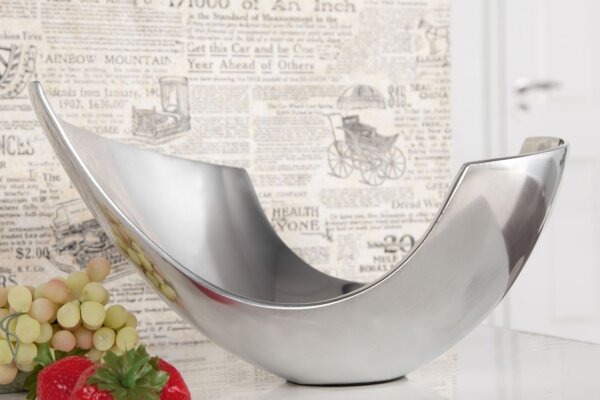 Coupe à fruits en aluminium 25x13 cm en argent