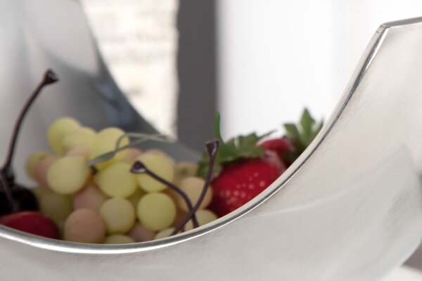 Coupe à fruits en aluminium 25x13 cm en argent