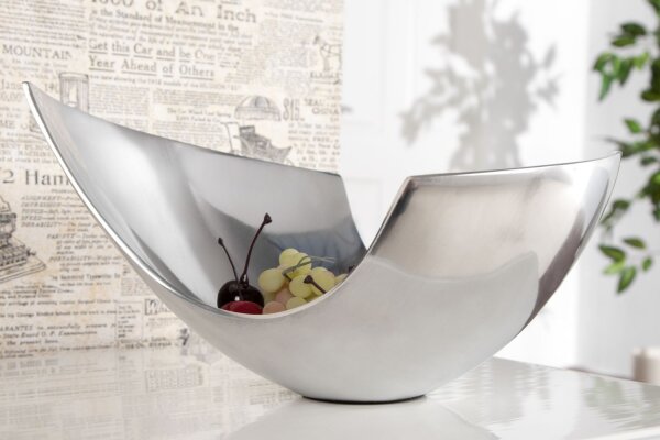 Coupe à fruits en aluminium 25x13 cm en argent