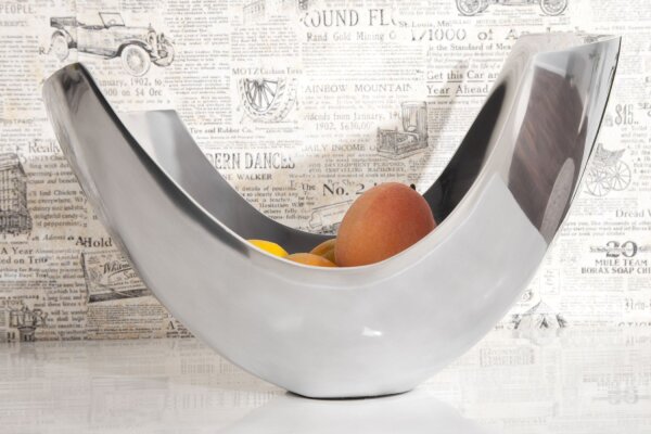 Coupe à fruits en aluminium 35 cm en argent