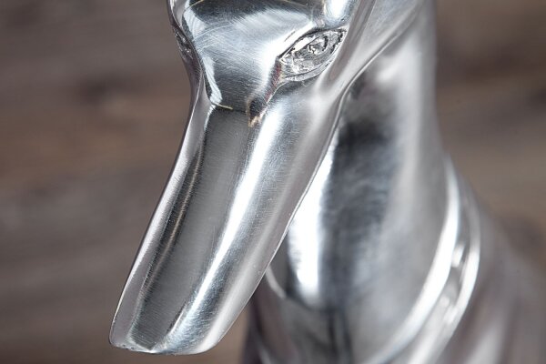 Statue Déco Lévrier Aluminium 25x40 cm en argent