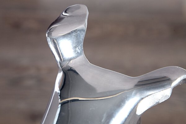 Statue Déco Lévrier Aluminium 25x40 cm en argent