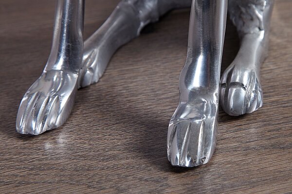 Statue Déco Lévrier Aluminium 25x40 cm en argent