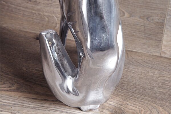 Statue Déco Lévrier Aluminium 25x40 cm en argent