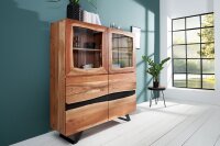 Buffet en bois dacacia métal 20 cm en noir naturel