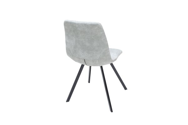 Chaise de salle à manger Microfibre métal 45 cm en gris pierre noir