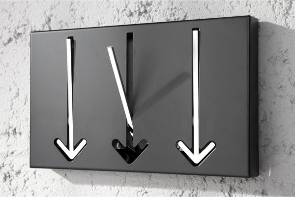 Portemanteau mural en métal 90 cm en noir et blanc