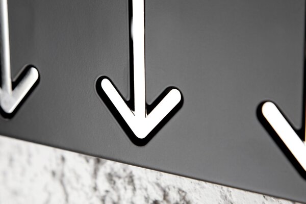 Portemanteau mural en métal 90 cm en noir et blanc