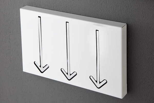 Portemanteau mural en métal 45 cm en blanc