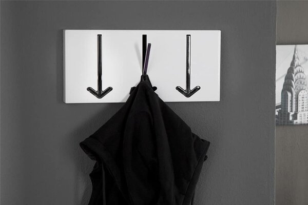 Portemanteau mural en métal 45 cm en blanc