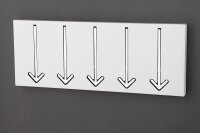 Portemanteau mural en métal 45 cm en blanc avec 5...