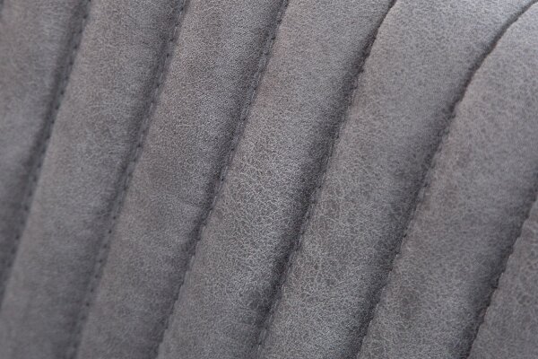 Chaise de salle à manger microfibre fer 55 cm en gris vintage noir