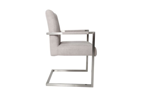 Chaise de salle à manger Microfibre Fer 49 cm en gris pierre