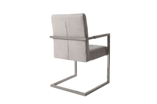 Chaise de salle à manger Microfibre Fer 49 cm en gris pierre