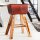 Tabouret de bar en cuir véritable massif 40 cm en marron café naturel