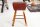 Tabouret de bar en cuir véritable massif 40 cm en marron café naturel