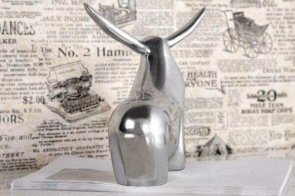 Statue aluminium 16x55 cm en argent
