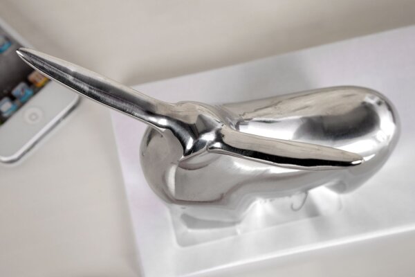Statue aluminium 16x55 cm en argent
