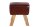 Tabouret en cuir véritable massif 134 cm en marron café naturel
