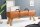 Banc cuir véritable bois massif 120 cm en brun naturel