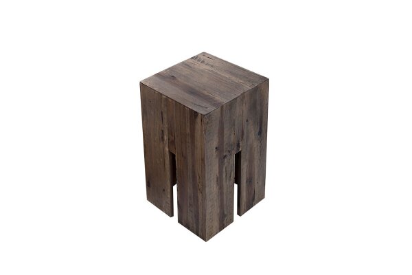 Table basse en bois flotté 30x30 cm en gris