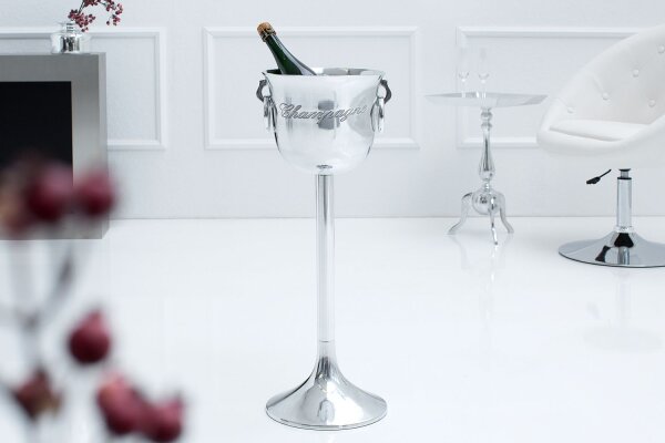 Seau à champagne en aluminium Ø 26 cm 75 cm de haut en argent