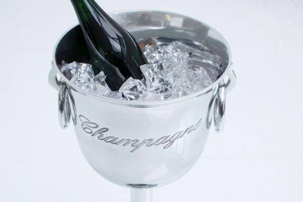 Seau à champagne en aluminium Ø 26 cm 75 cm de haut en argent