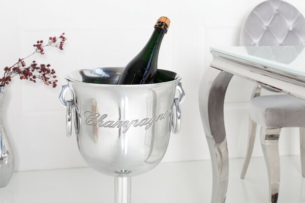Seau à champagne en aluminium Ø 26 cm 75 cm de haut en argent