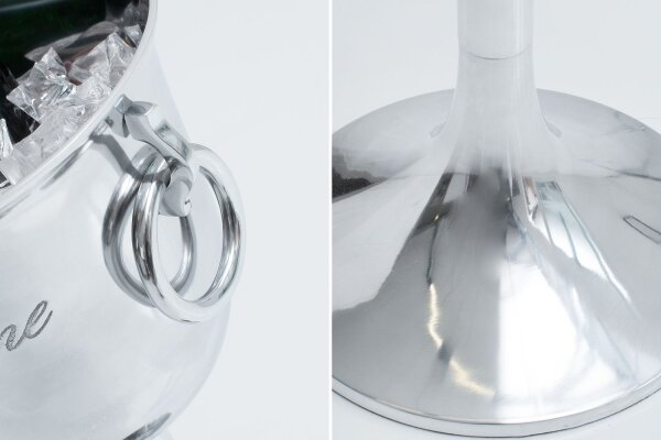Seau à champagne en aluminium Ø 26 cm 75 cm de haut en argent