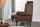 Fauteuil microfibre bois 45 cm en brun antique