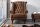 Fauteuil microfibre bois 45 cm en brun antique
