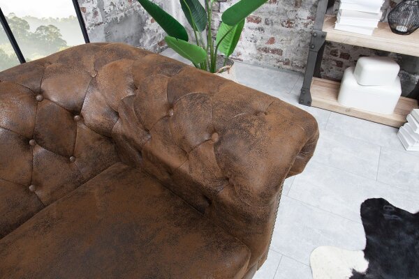 Fauteuil en simili cuir bois 65 cm en marron antique
