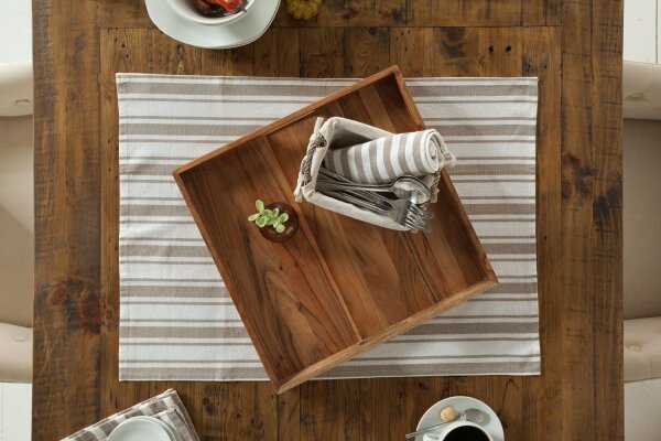 Plateau décoratif en bois dacacia 40x40 cm en naturel