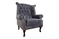 Fauteuil Microfibre bois 85 cm en gris antique
