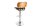 Tabouret de bar simili-cuir plaqué bois véritable métal noir naturel