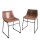 Chaise de salle à manger microfibre fer 45 cm en vintage marron noir