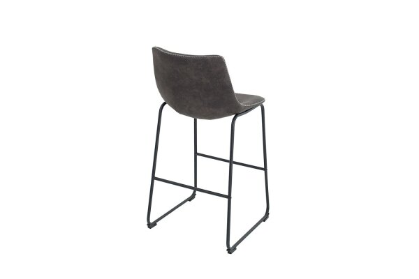 Table de bar microfibre fer 49 cm en gris vintage noir