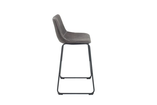 Table de bar microfibre fer 49 cm en gris vintage noir