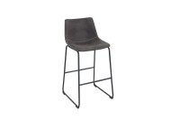 Table de bar microfibre fer 49 cm en gris vintage noir